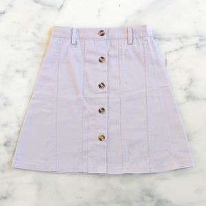 NWT. Khaki Skirt with Front Button Down Opening.